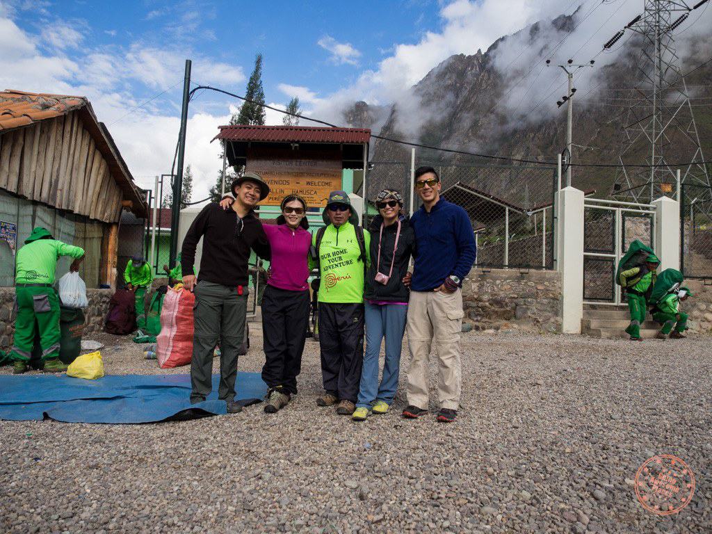 at the start of the inca trail with alpaca expeditions and starting the machu picchu hike