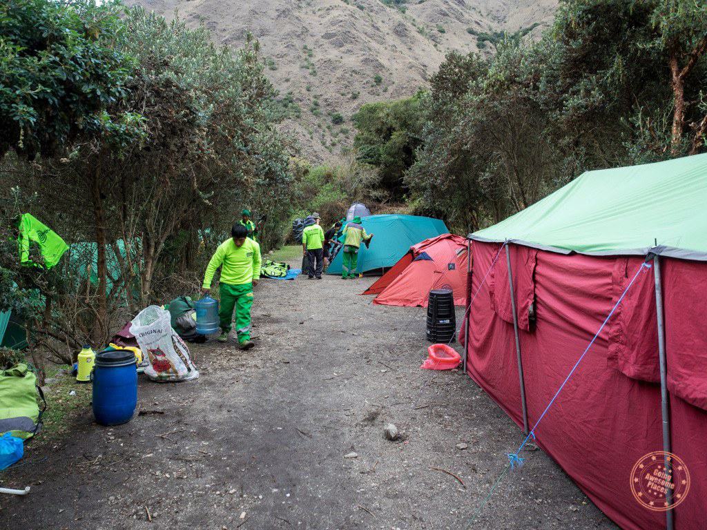 Alpaca Expeditions Tent Set Up On Inca Trail
