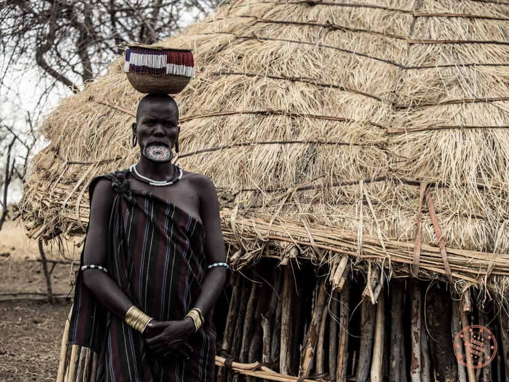 Mursi Tribe Woman with Clay Lip Plate