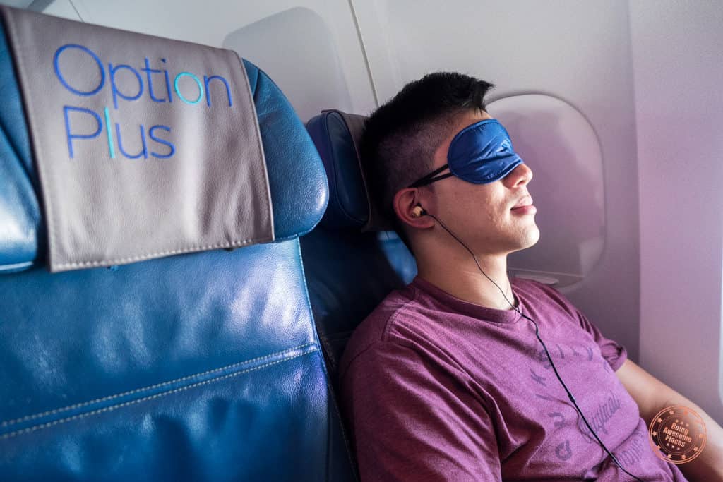 OptionPlus with Eye Mask Aboard Air Transat Flight