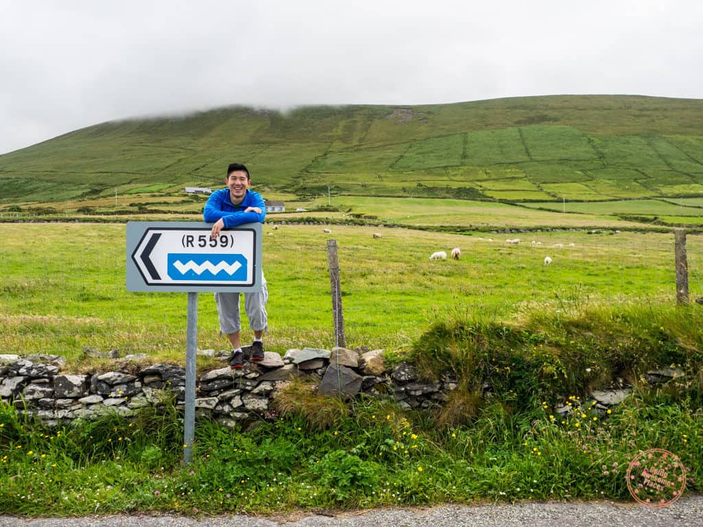 Will In Front of Wild Atlantic Way Sign in Dingle