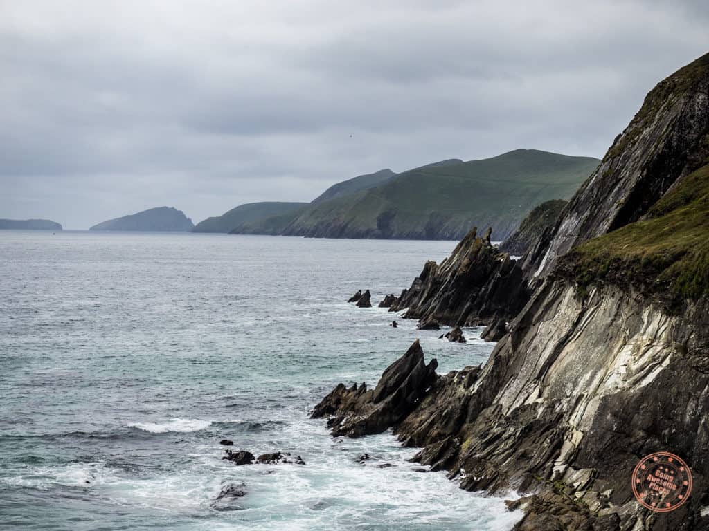 Wild Atlantic crashing into the rocky coast of Dingle