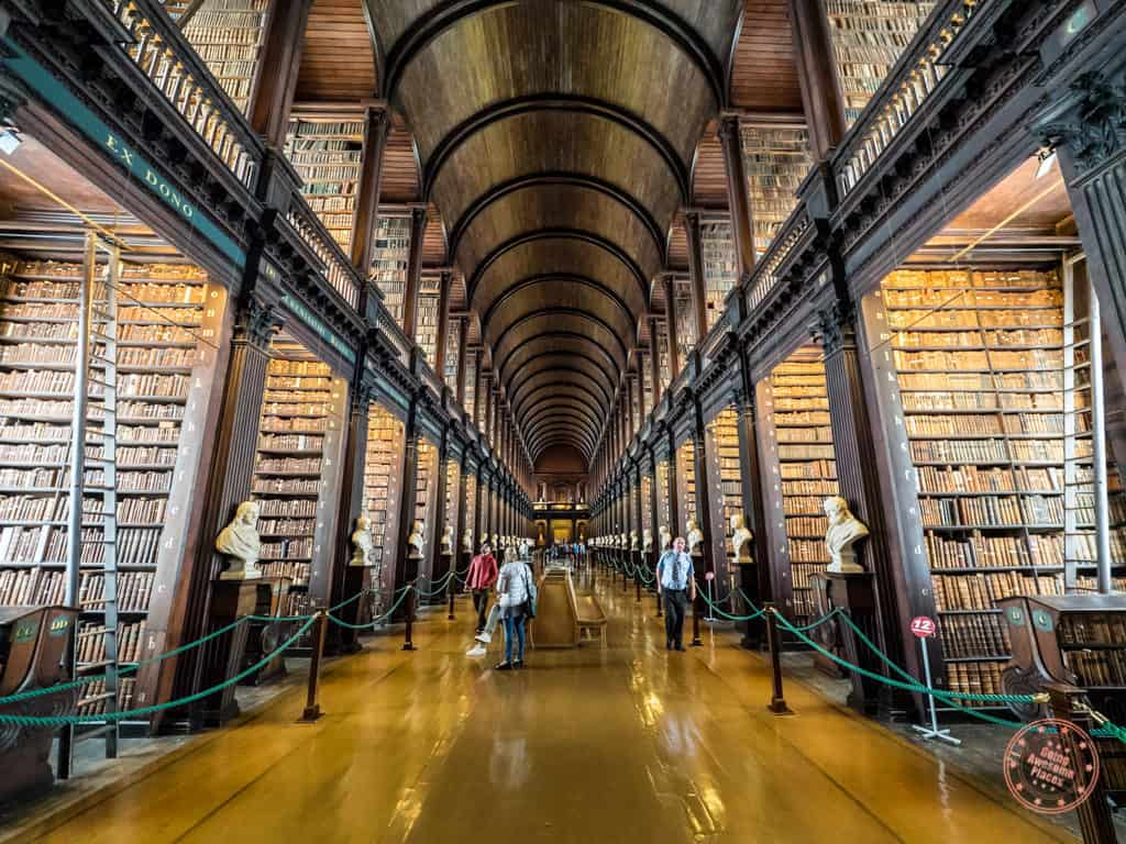 inside the hallway of book of kells in dublin