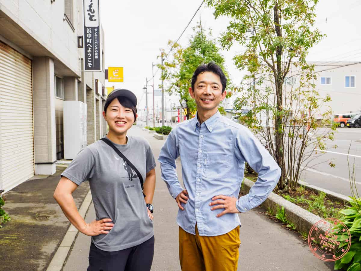 our guides kazu and yuka from adventure hokkaido