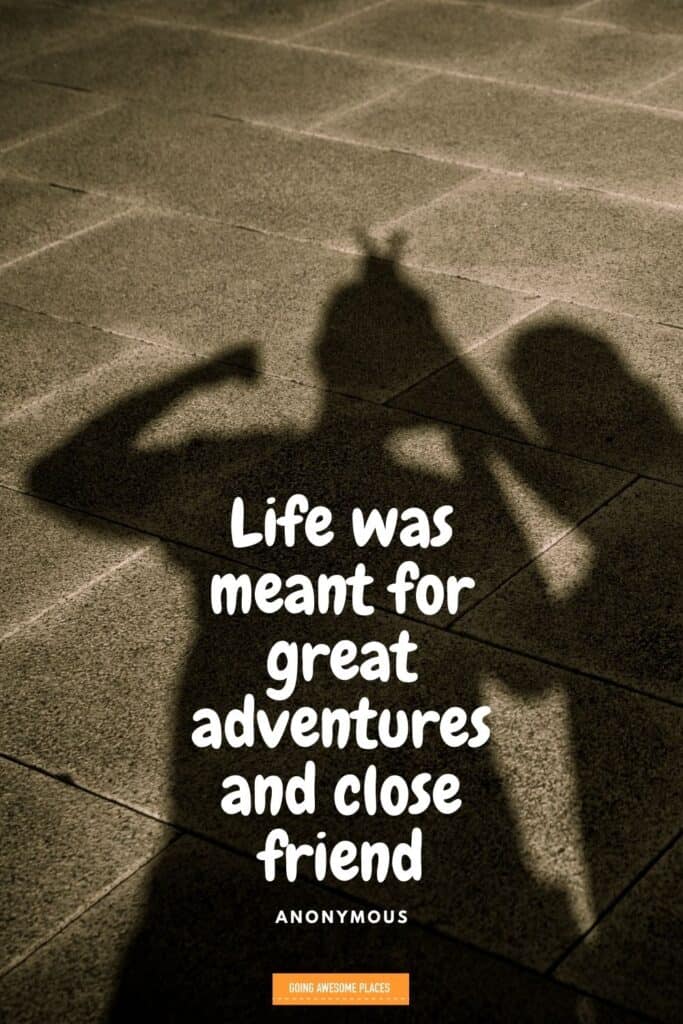 live was meant for great adventures and close friends shadow of joking friends