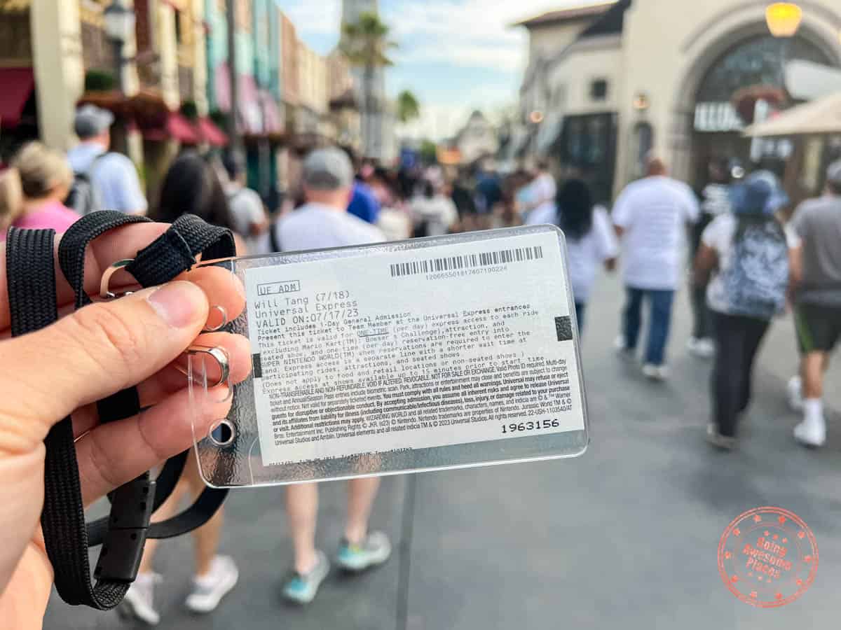 back side of univeresal studios hollywood express pass