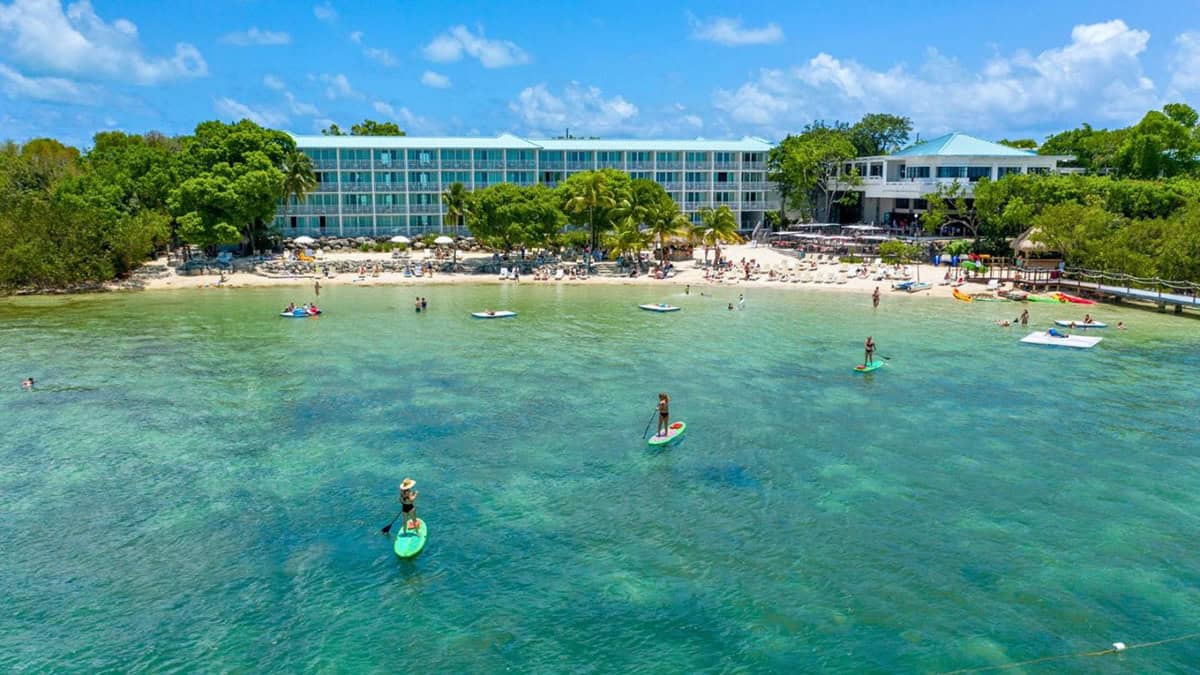 Baker's Cay Resort Key Largo, Curio Collection by Hilton aerial with SUP paddlers in the water