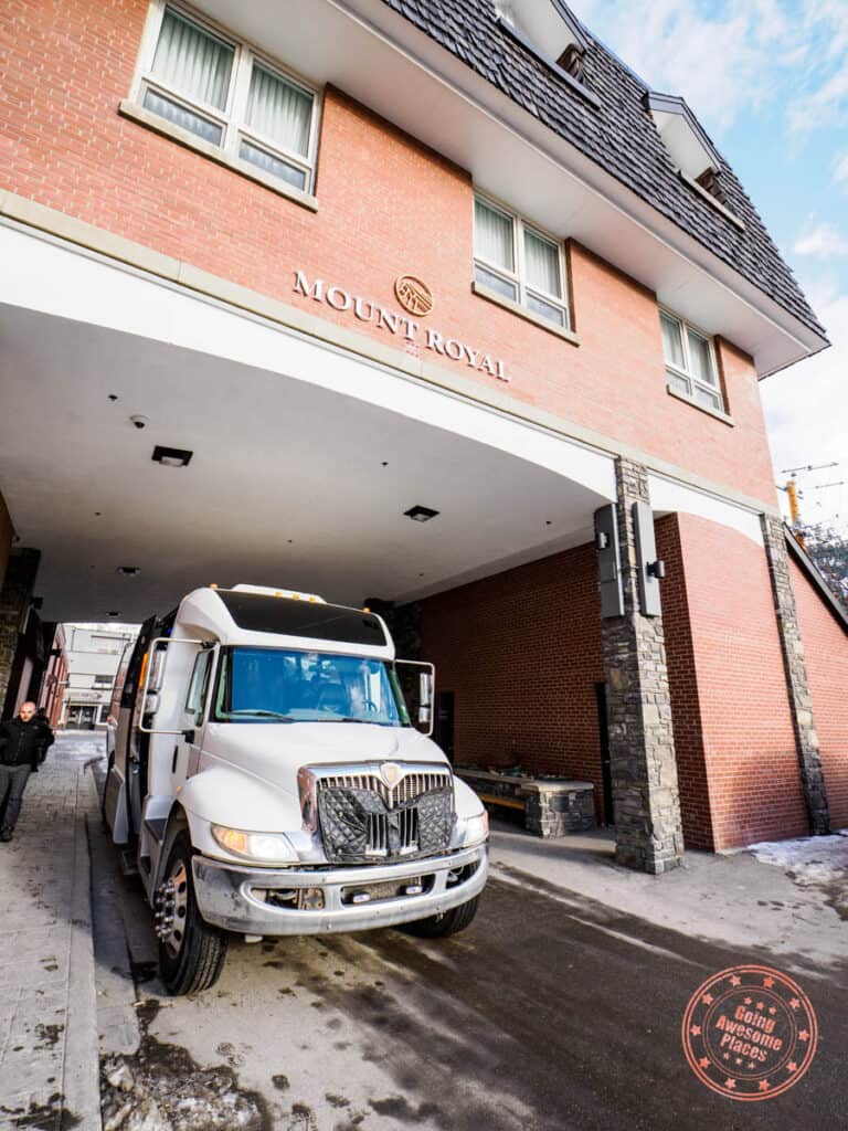 banff airporter drop off at mount royal hotel