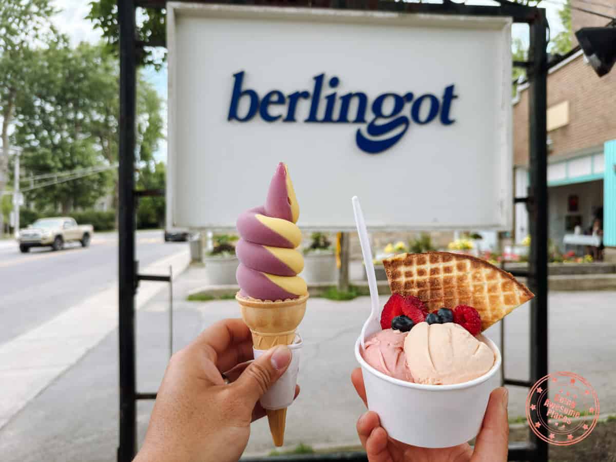 two different ice cream at berlingot in sainte-rose laval