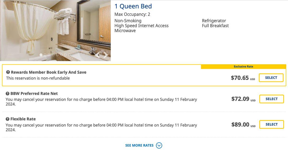when the best western reward rate is cheaper than the corporate discount