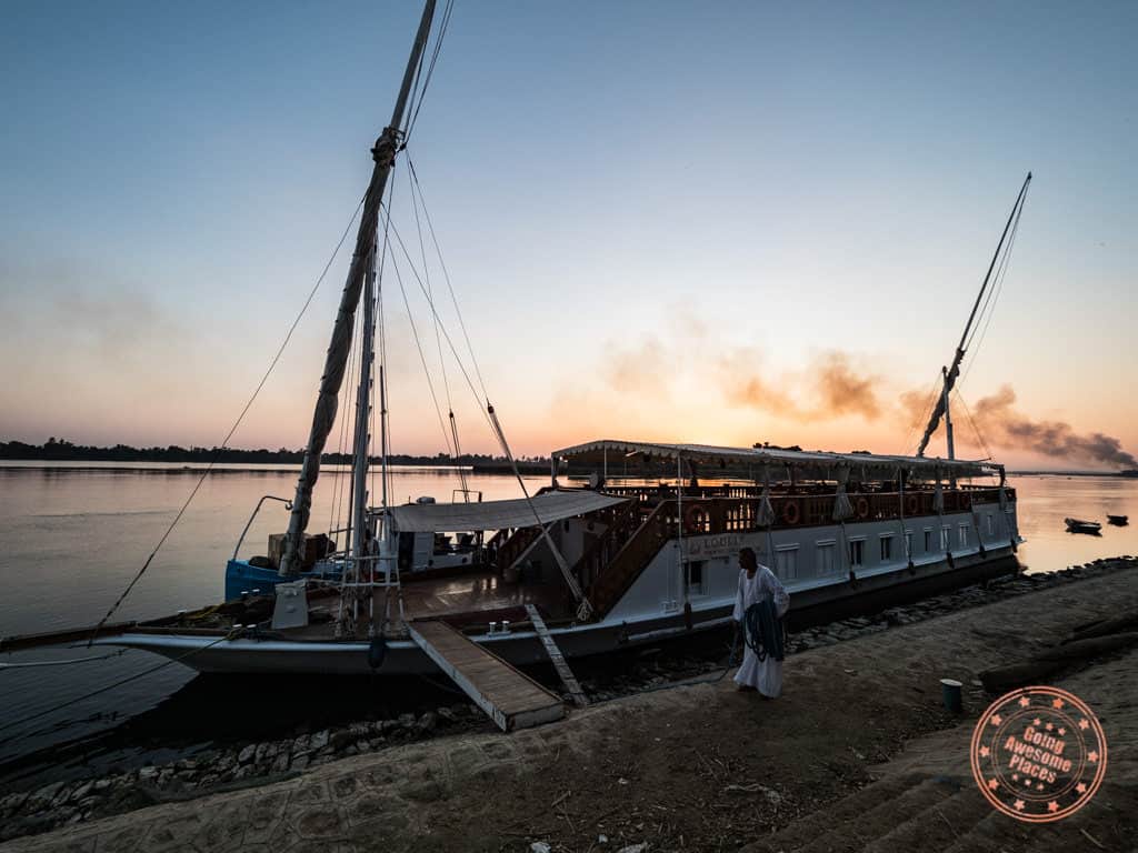 boarding dahabiya loulia nile cruise egypt