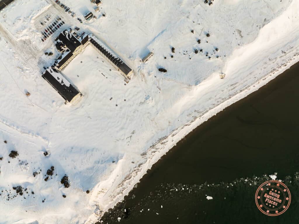 chateau madelinot hotel review winter aerial