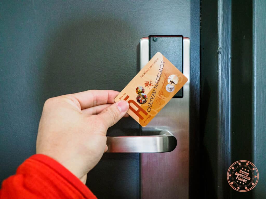chateau madelinot room key card entry