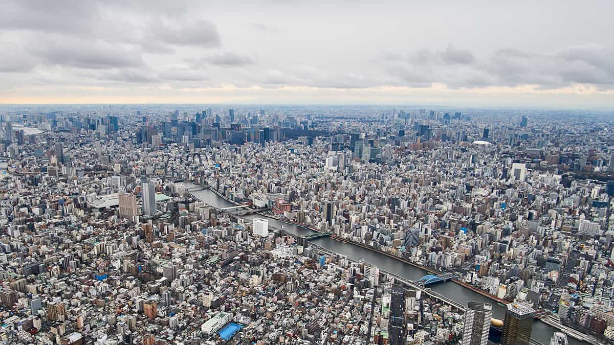 cityscape view from tokyo skytree observation deck