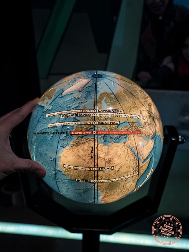 climate museum 8 degree west longitude globe path