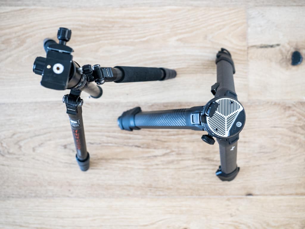 comparing peak design travel tripod with sirui t024x