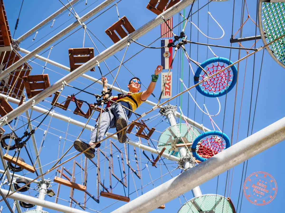 completing ryze adventure park obstacle