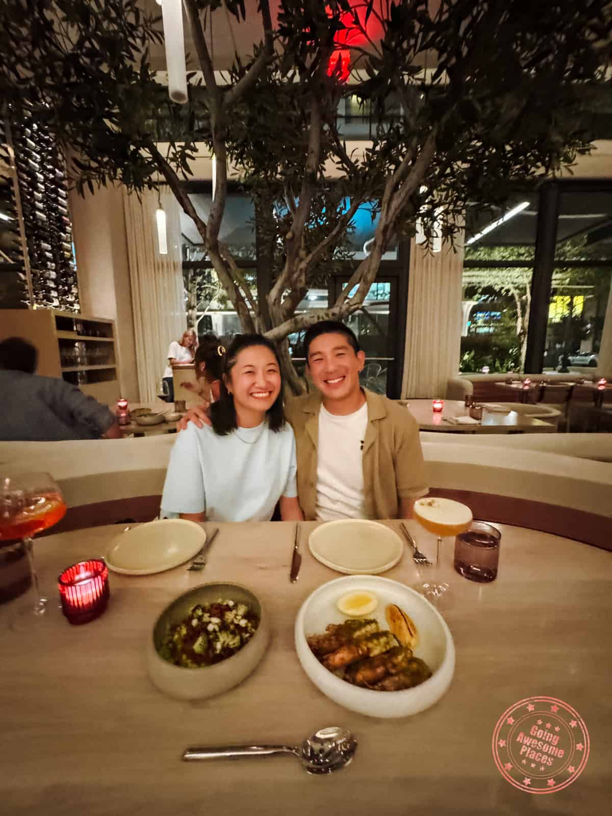 couple eating dinner at ash in tampa bay