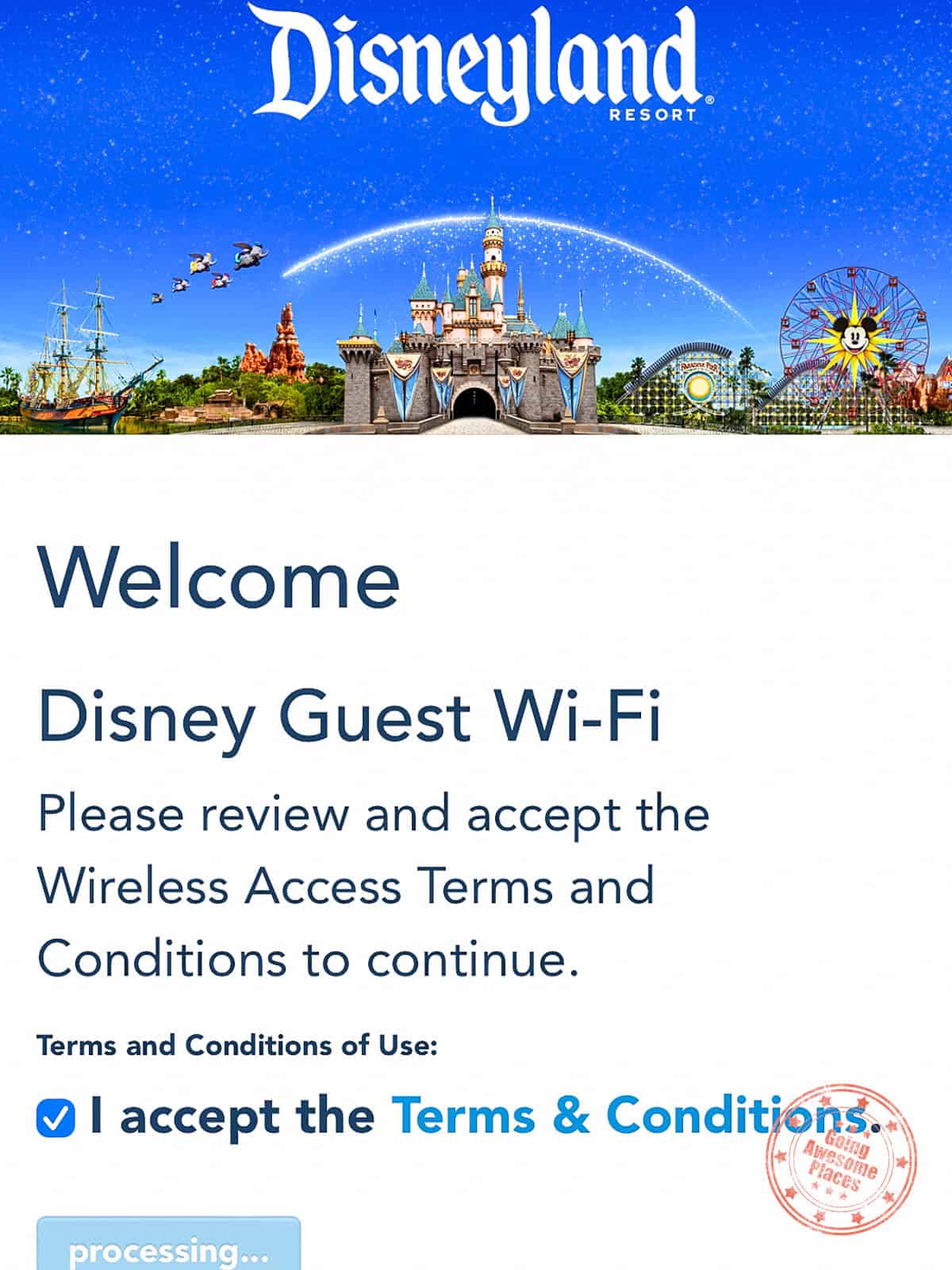 disneyland disney guest wifi captive screen