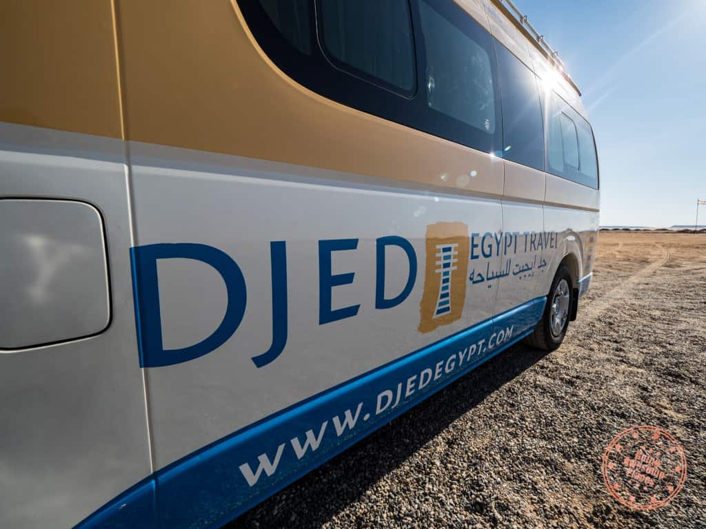 djed egypt travel logo on van