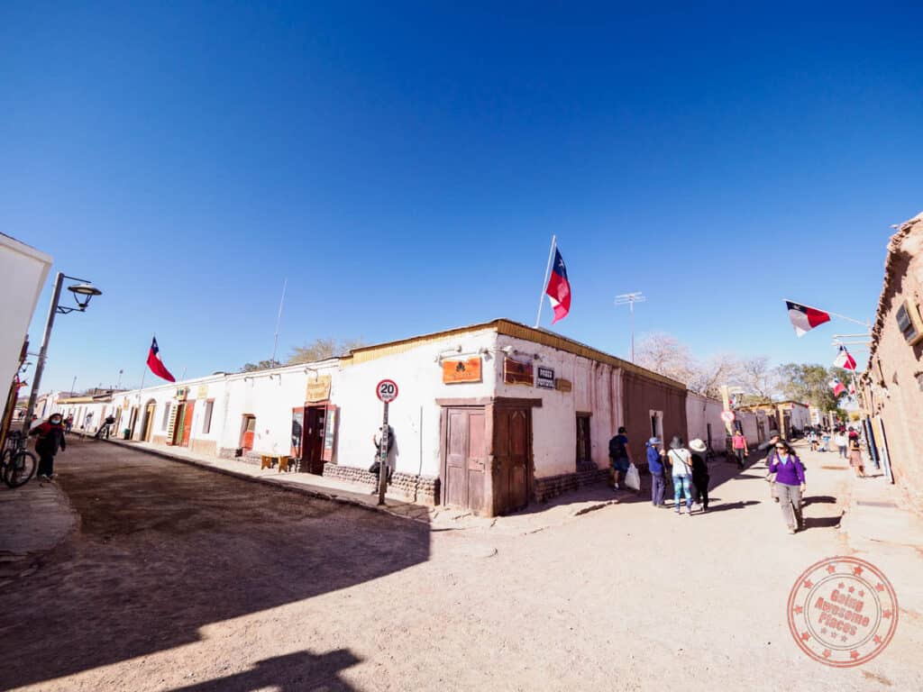 downtown streets of san pedro de atacama on caracoles street