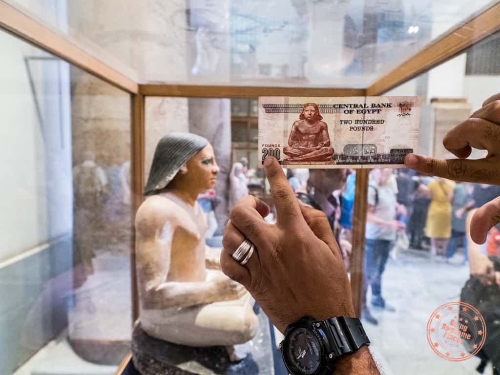 egyptian museum scribe on 200 egp note