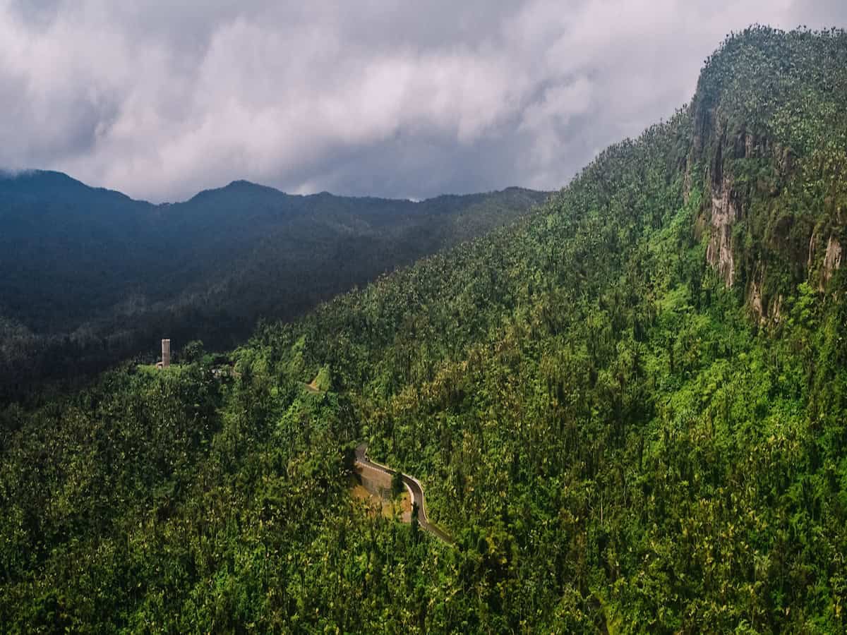 aerial view of el yunque national forest