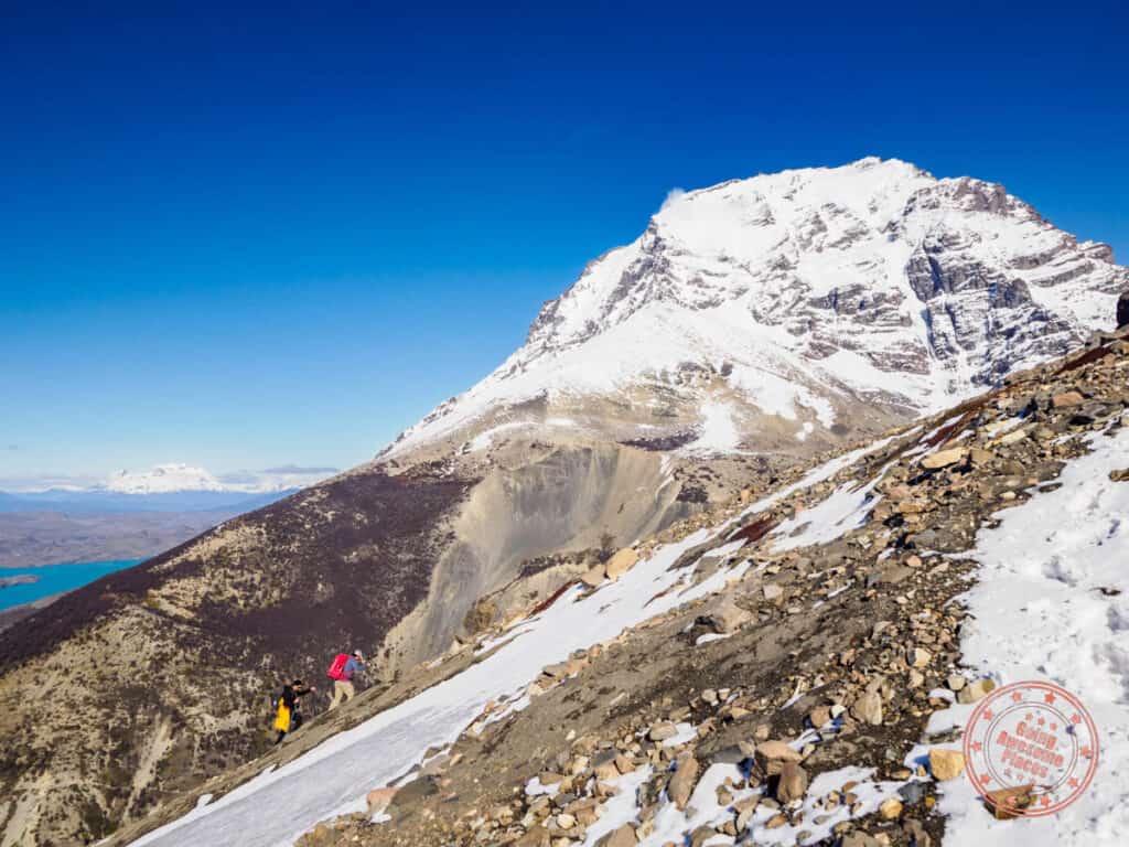 elevation change hiking cerro paine with hotel las torres