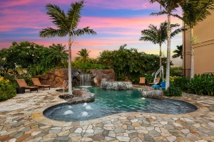 embassy suites by hilton oahu kapolei outdoor pool at sunset