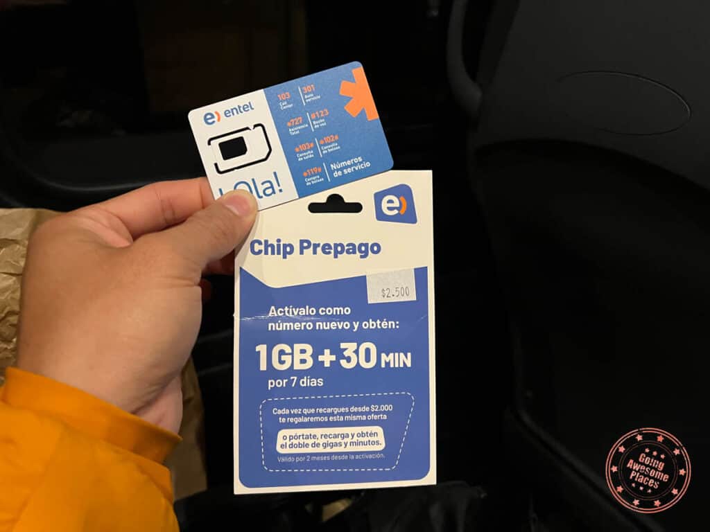 prepaid local entel sim card