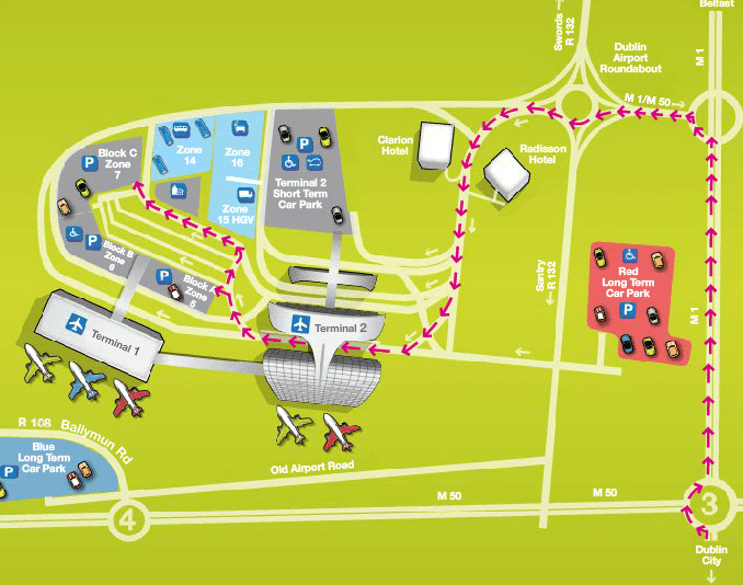 europcar dublin airport return map instructions