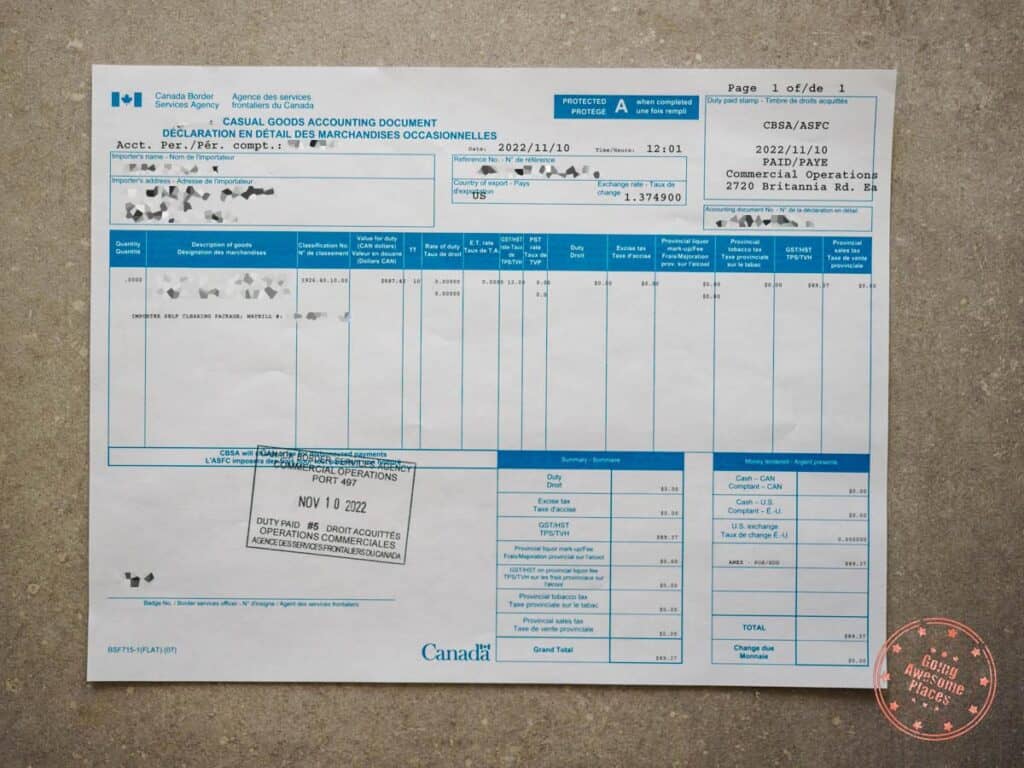 example casual goods accounting document