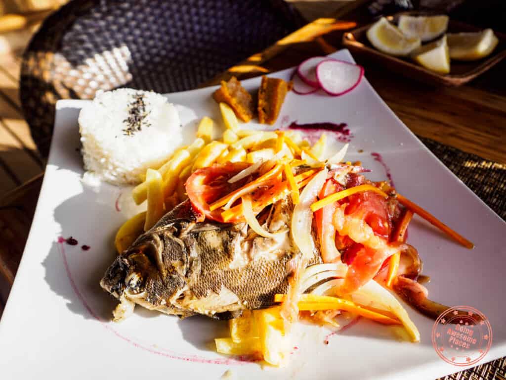 grilled pissi fish at te moana on easter island