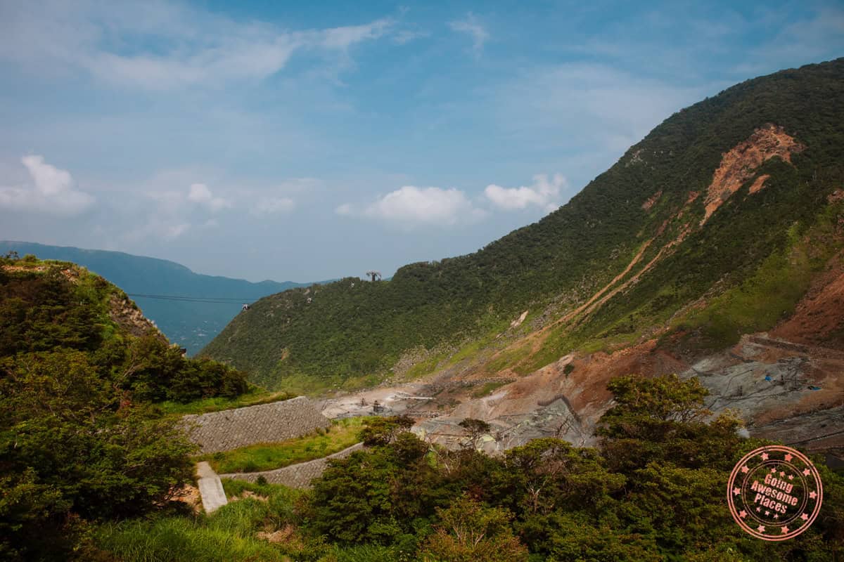 hakone ropeway view of sulphur activity