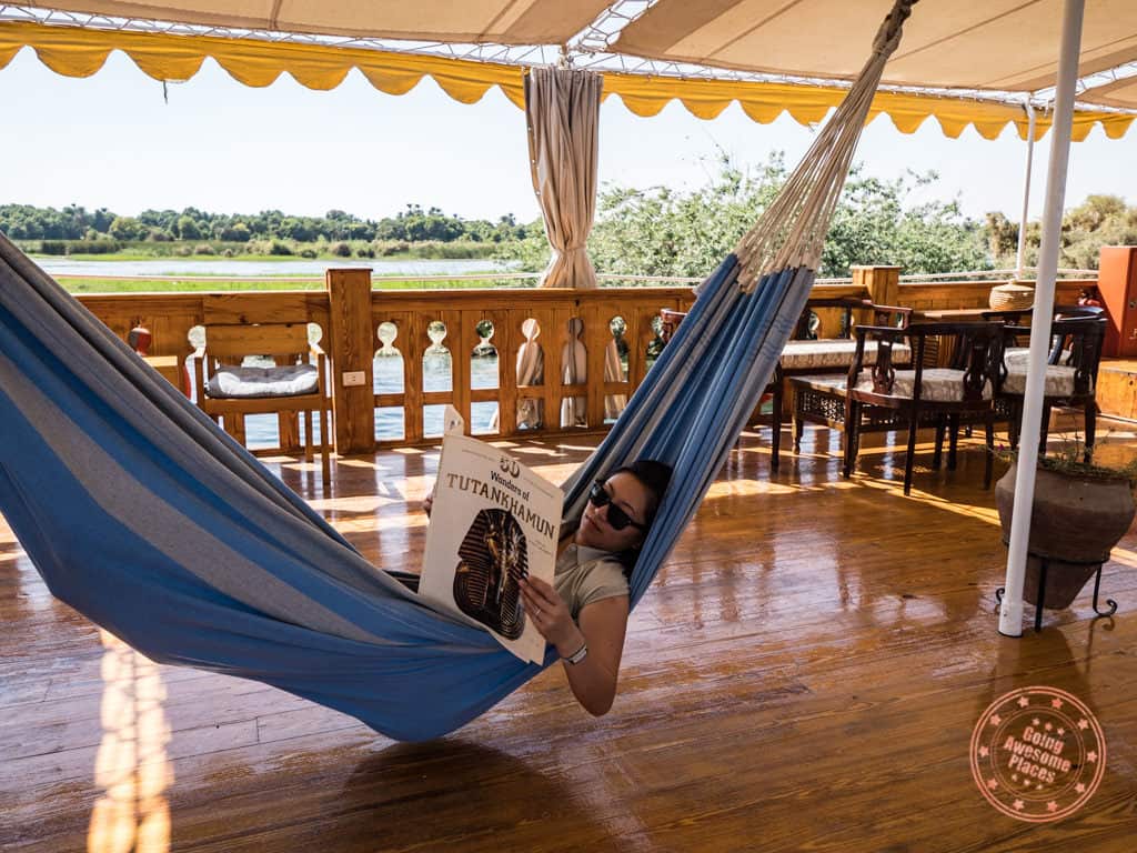 hammock on dahabiya nile cruise