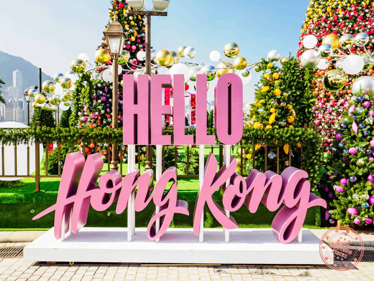 hello hong kong sign in west kowloon cultural district