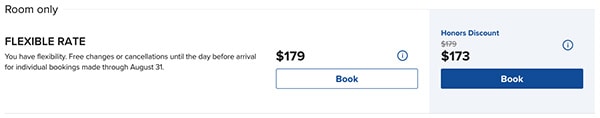hilton honors booking discount