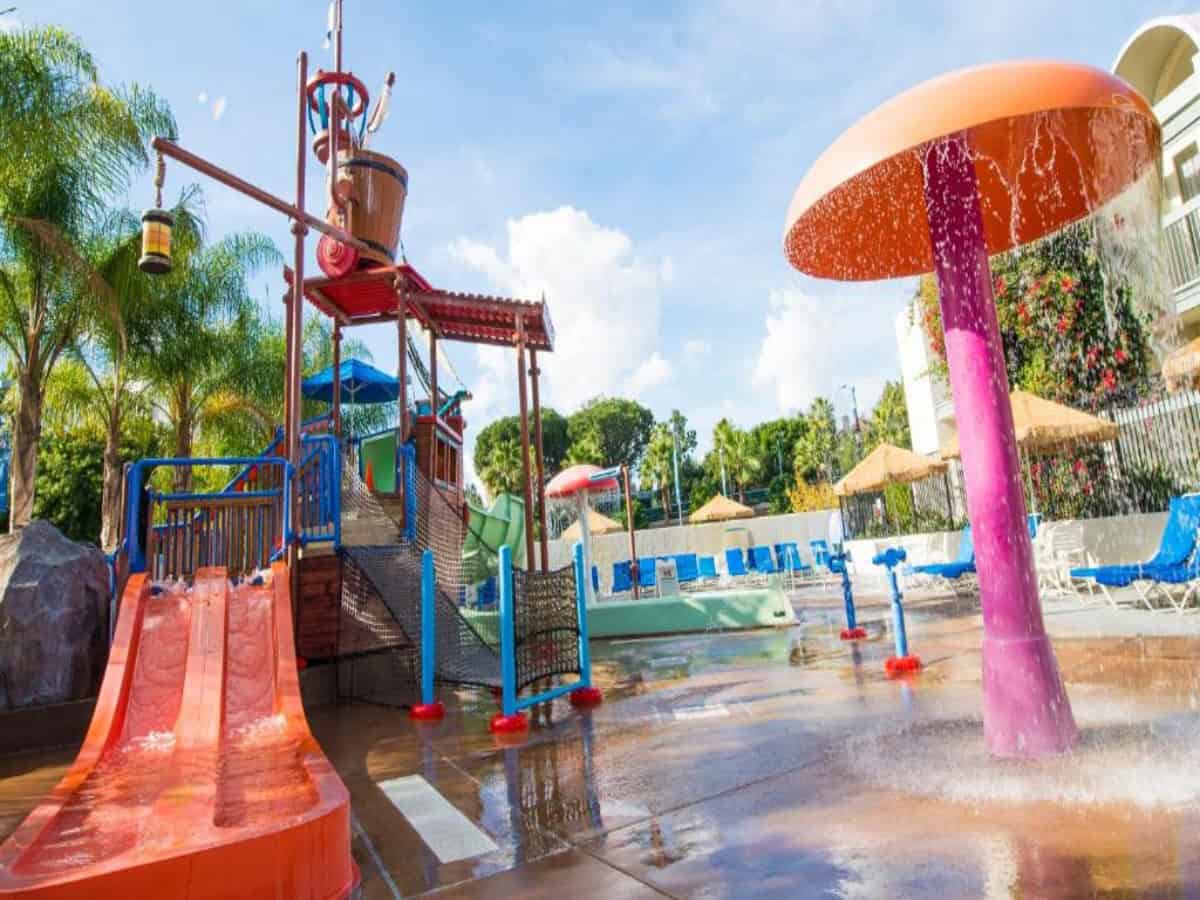 part of the water park at howard johnson by wyndham anaheim hotel