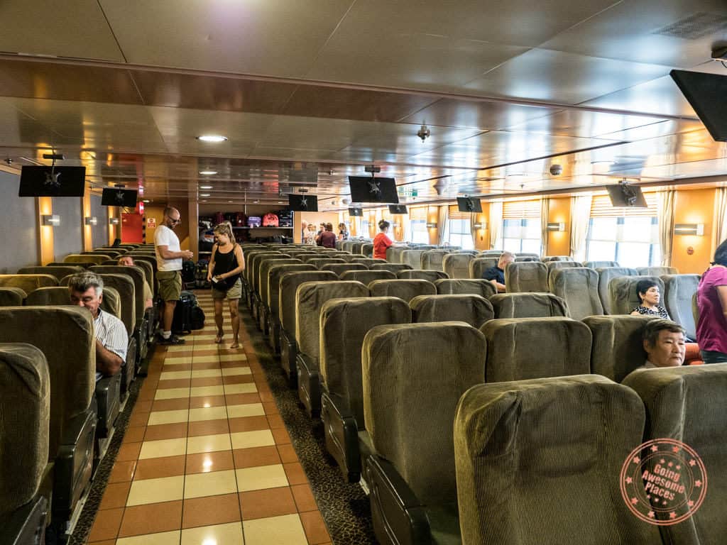 interior blue star ferry seating