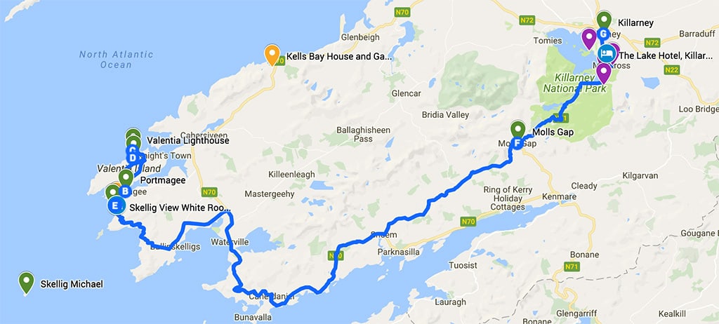 southern ireland itinerary road trip map day 3