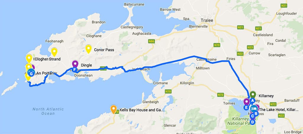southern ireland itinerary road trip map day 4