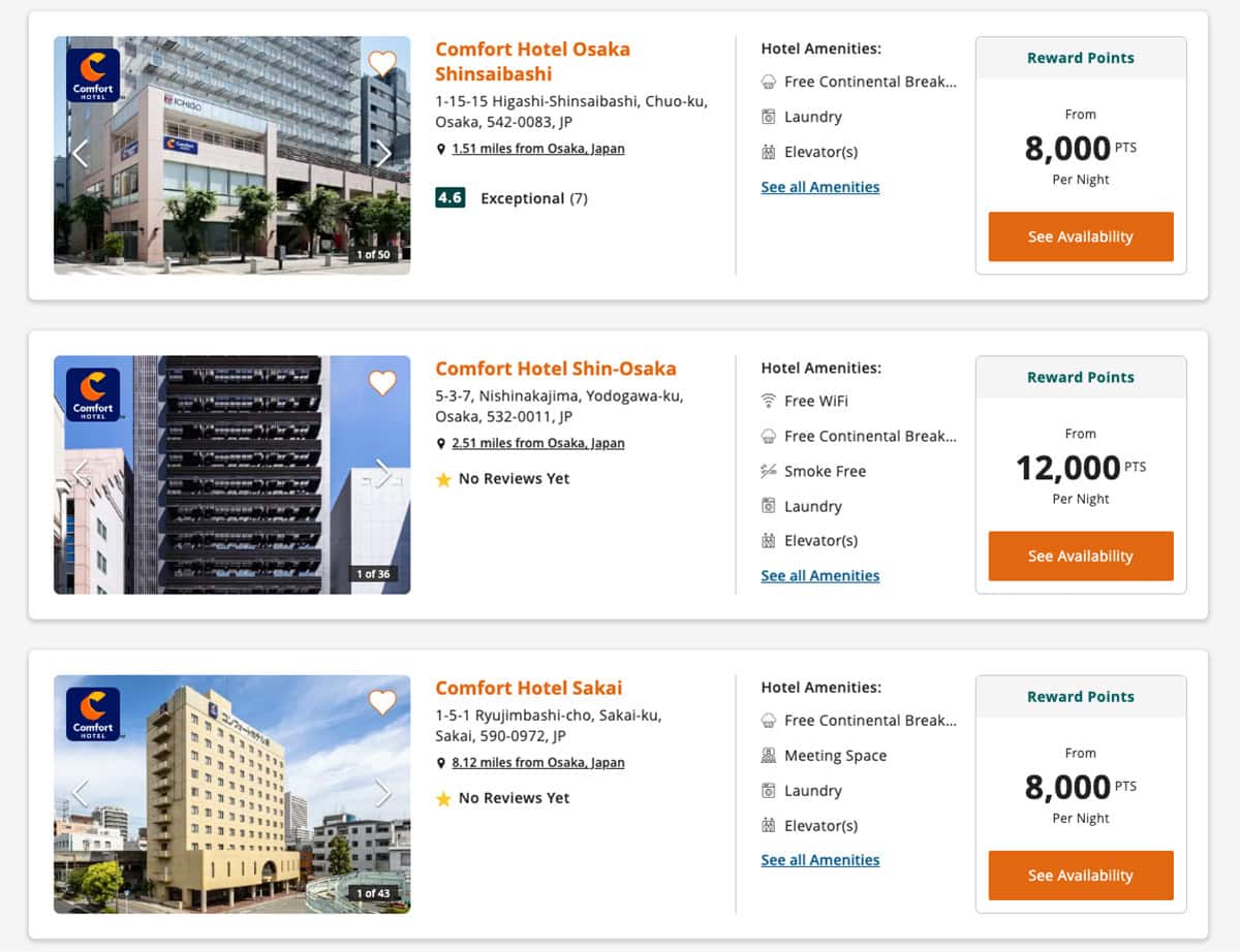 osaka japan comfort hotel cheap redemption rate examples