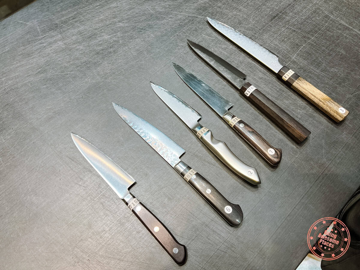 japanese knifes from kama asa on kappabashi street in tokyo