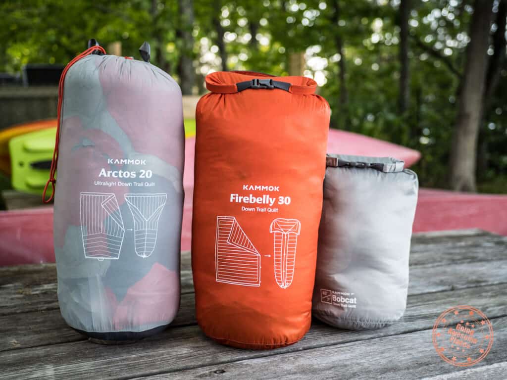kammok trail quilt comparison between arctos firebelly and bobcat