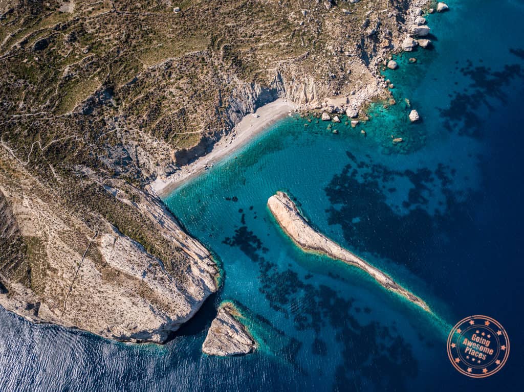 katergo beach aerial in folegandros things to do itinerary