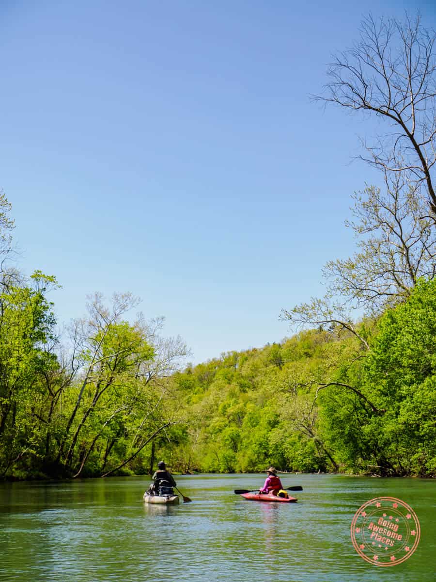 kayaks on ozark national scenic riverways park