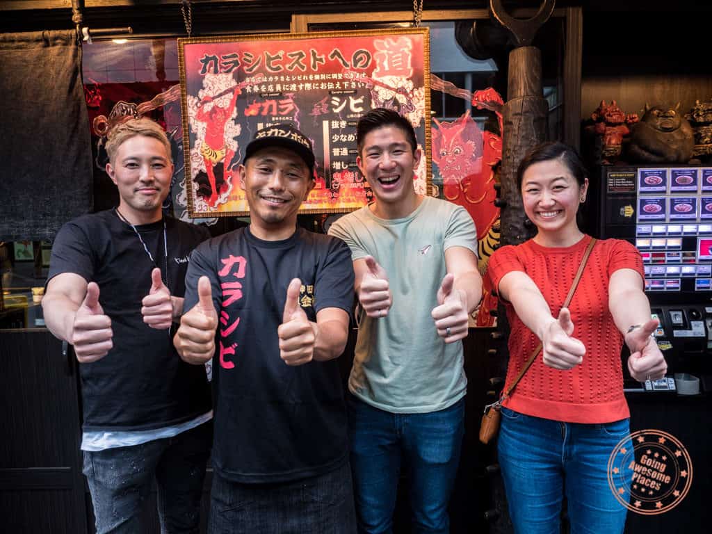 group photo with kikanbo ramen master chef miura