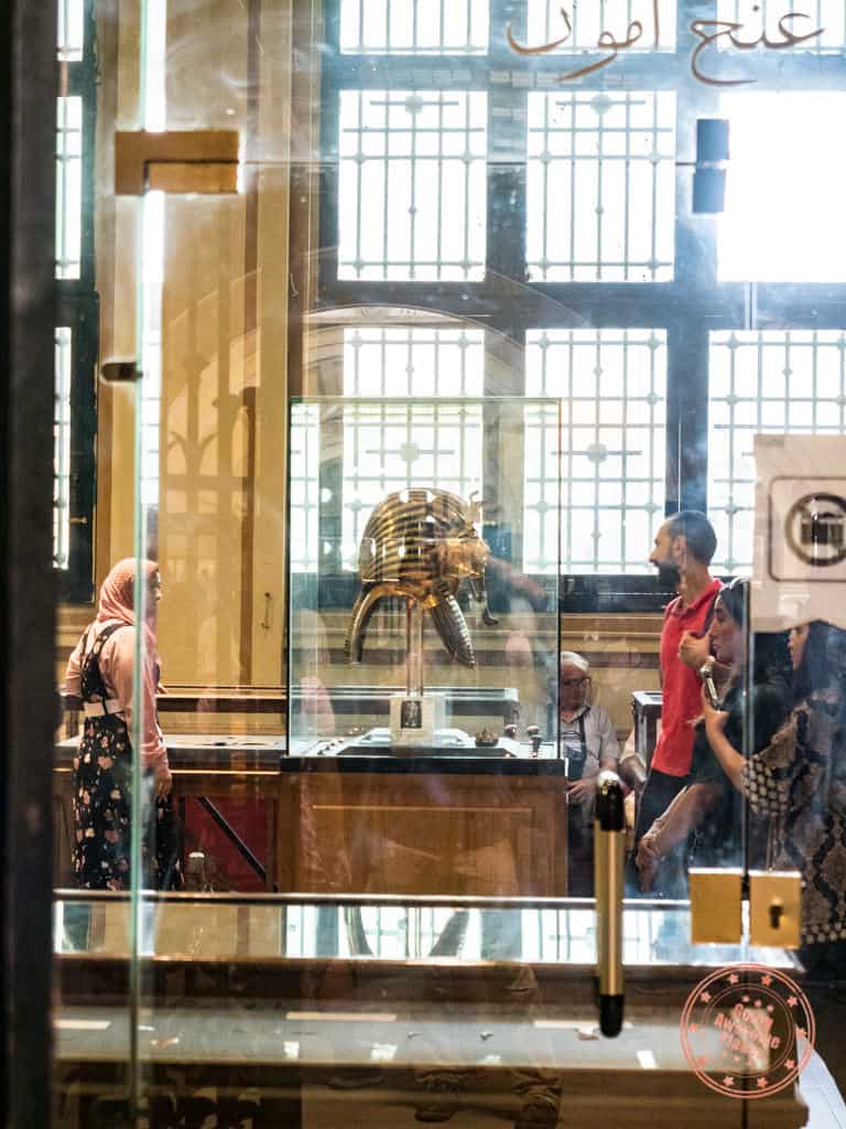 king tut mask in museum of egyptian antiquities cairo