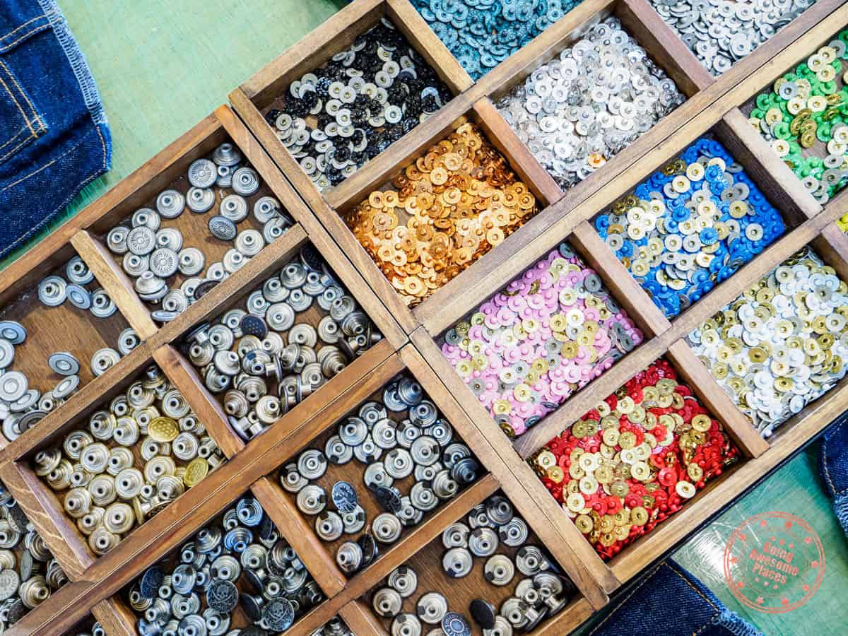 kojima betty smith jeans making buttons and rivets