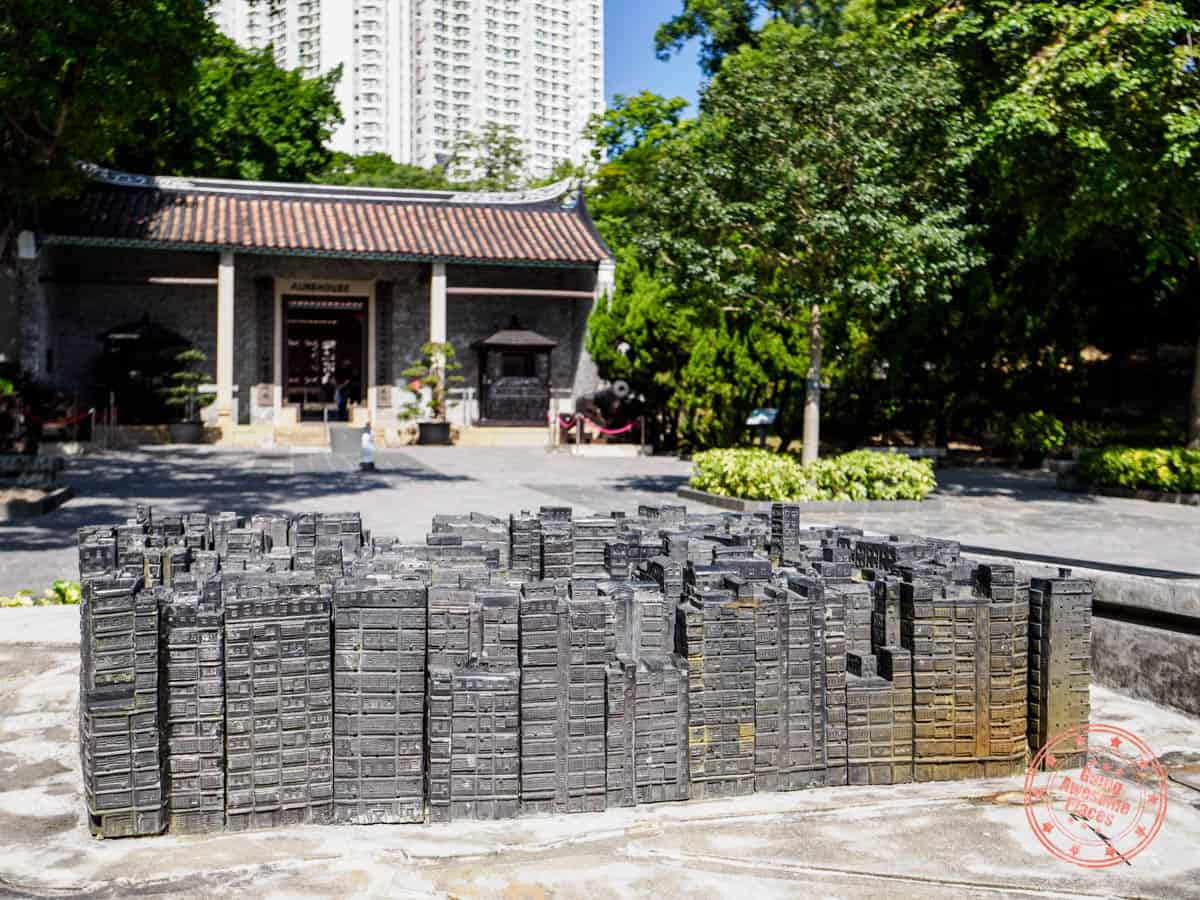 kowloon walled city park 3d model on display